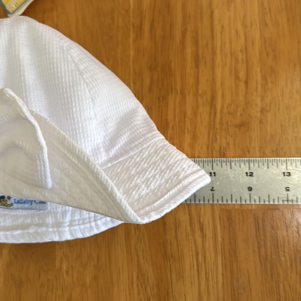 Vintage NWT White Kids Sun Hat with Bow Girl Infant Large Measurements in pics
